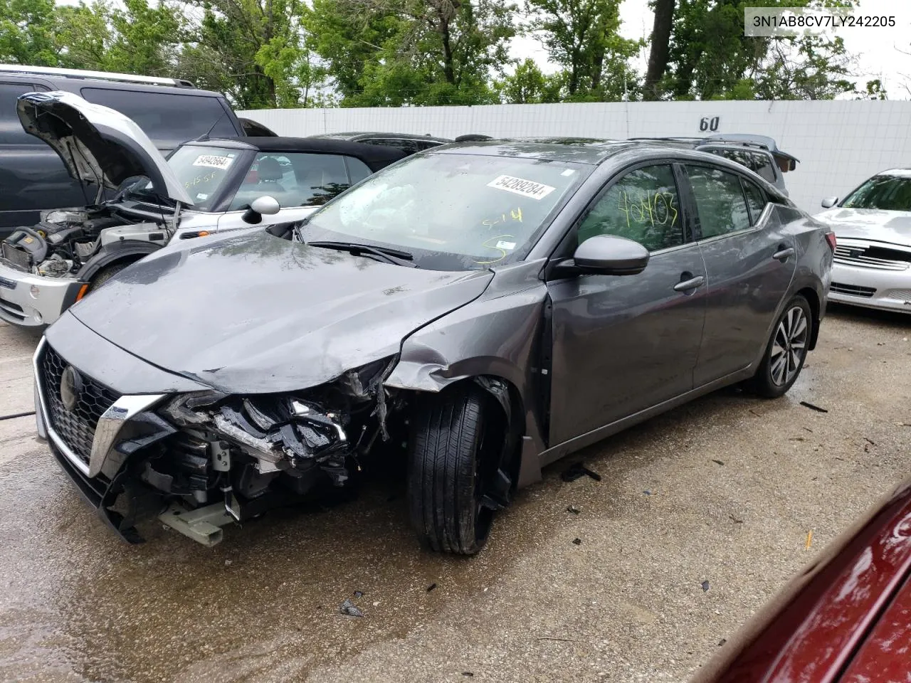 2020 Nissan Sentra Sv VIN: 3N1AB8CV7LY242205 Lot: 54289284