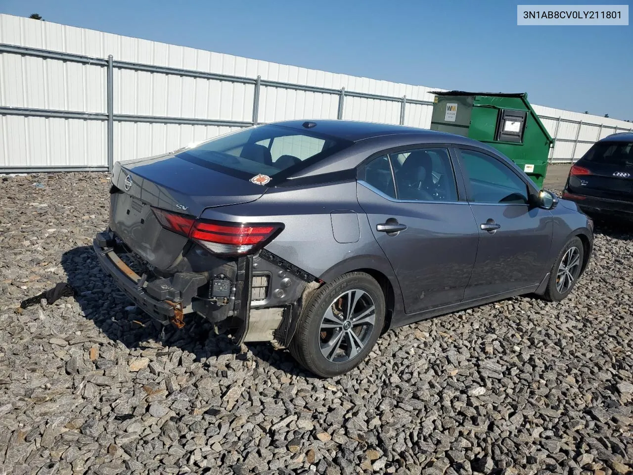 2020 Nissan Sentra Sv VIN: 3N1AB8CV0LY211801 Lot: 60238714