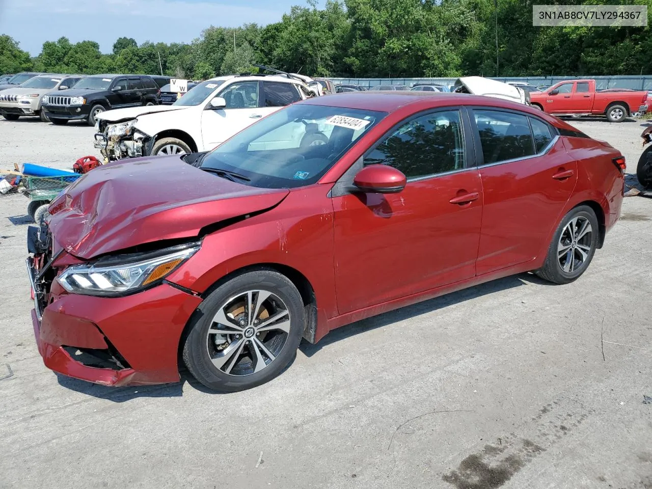 2020 Nissan Sentra Sv VIN: 3N1AB8CV7LY294367 Lot: 62854404