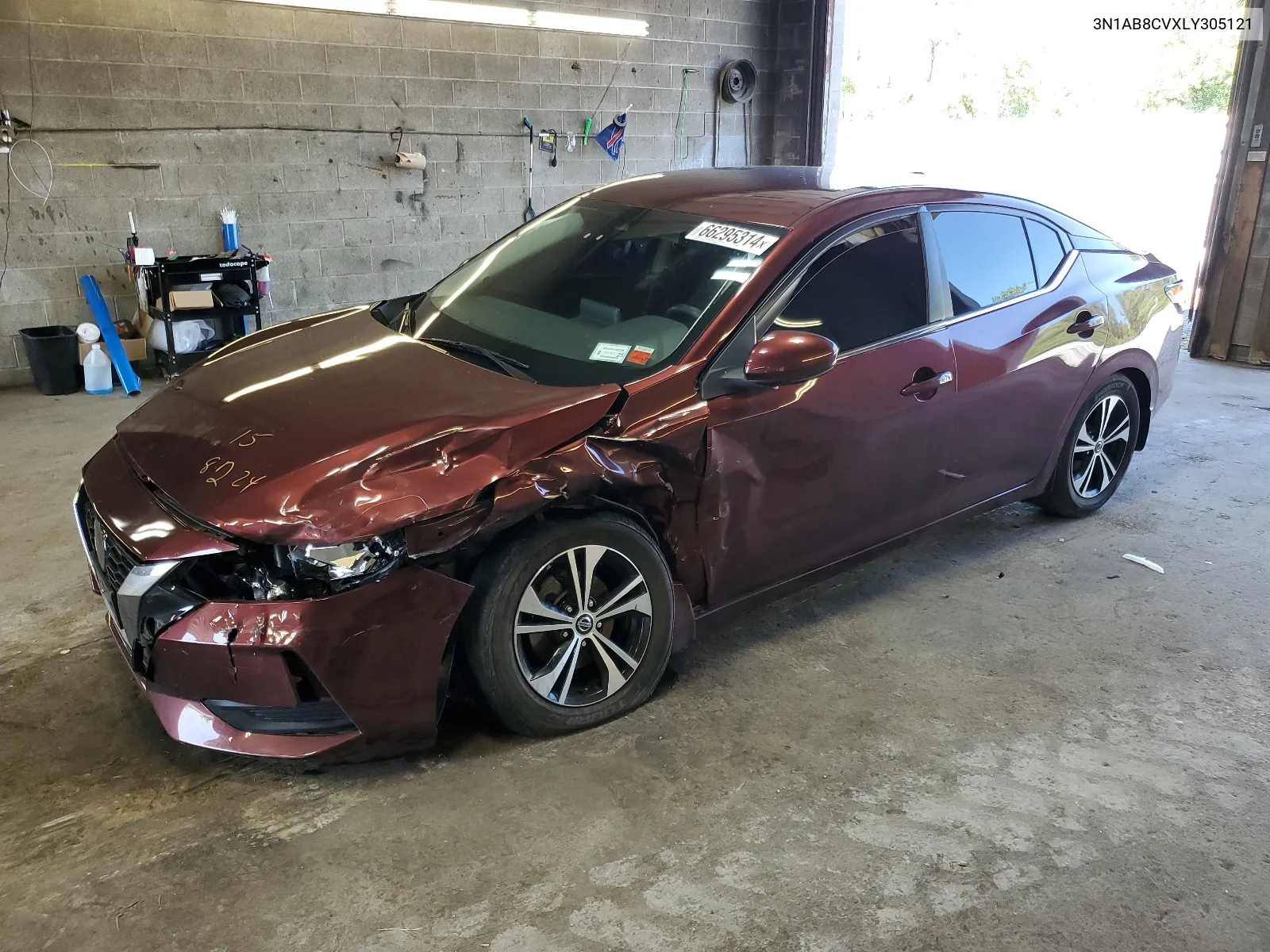 2020 Nissan Sentra Sv VIN: 3N1AB8CVXLY305121 Lot: 66295314