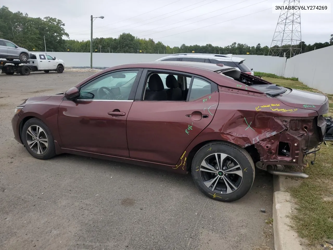 2020 Nissan Sentra Sv VIN: 3N1AB8CV6LY274269 Lot: 69450534