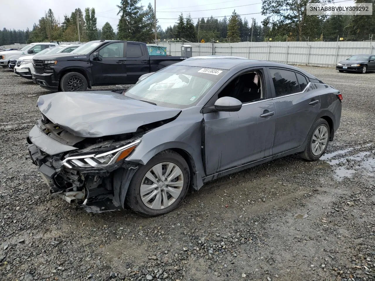 2020 Nissan Sentra S VIN: 3N1AB8BV0LY309292 Lot: 70813834