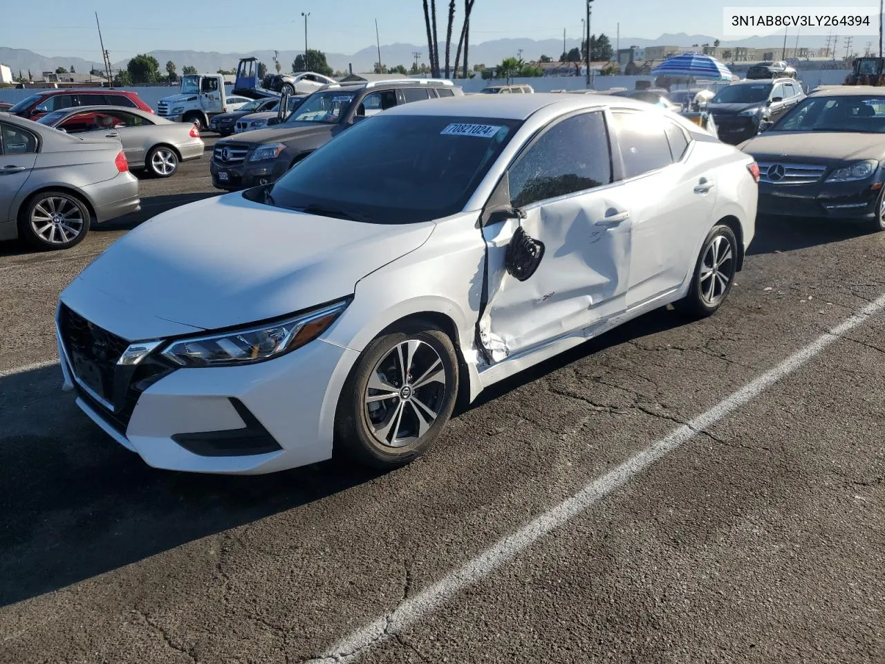 2020 Nissan Sentra Sv VIN: 3N1AB8CV3LY264394 Lot: 70821024