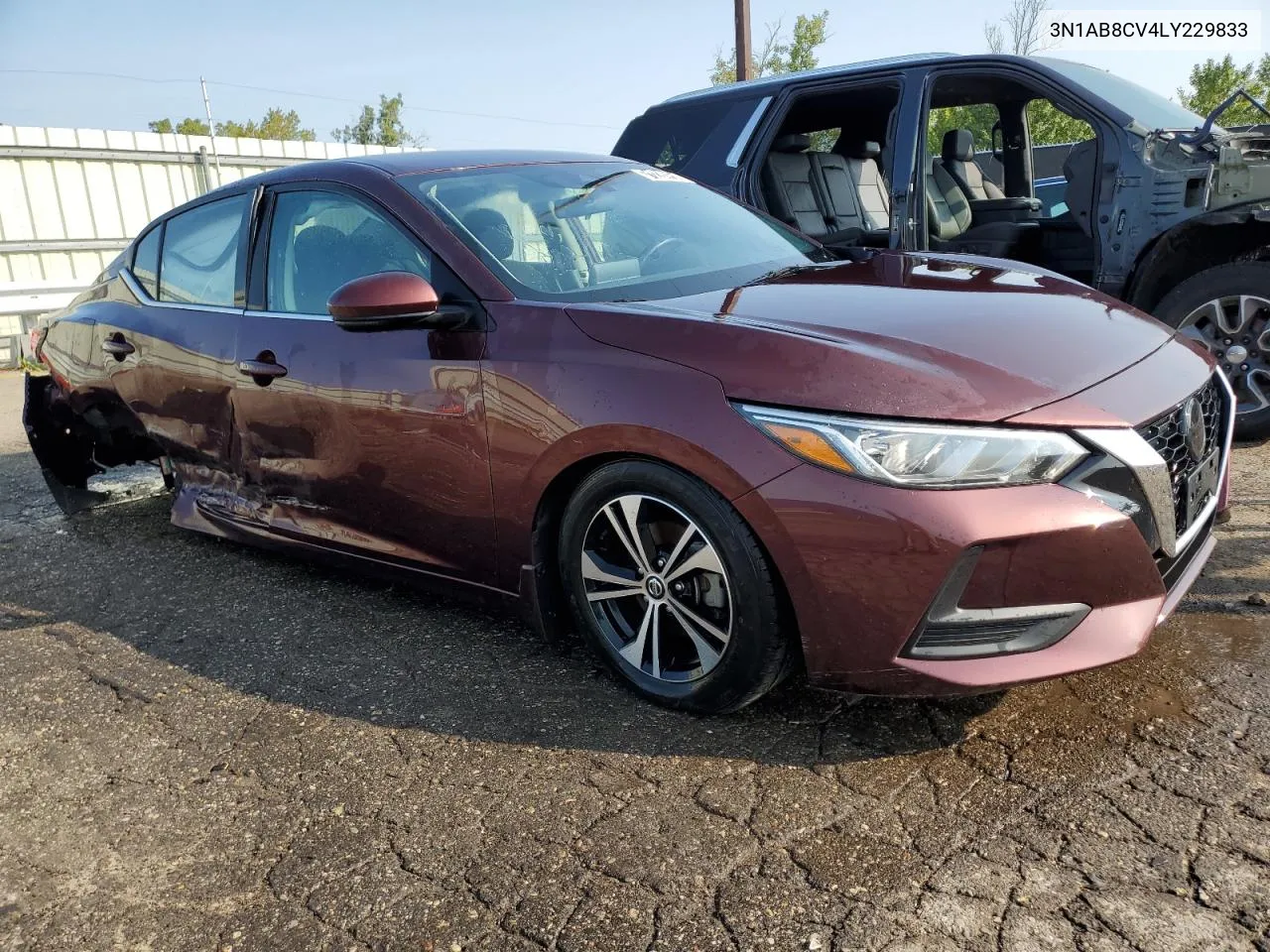 2020 Nissan Sentra Sv VIN: 3N1AB8CV4LY229833 Lot: 71224754