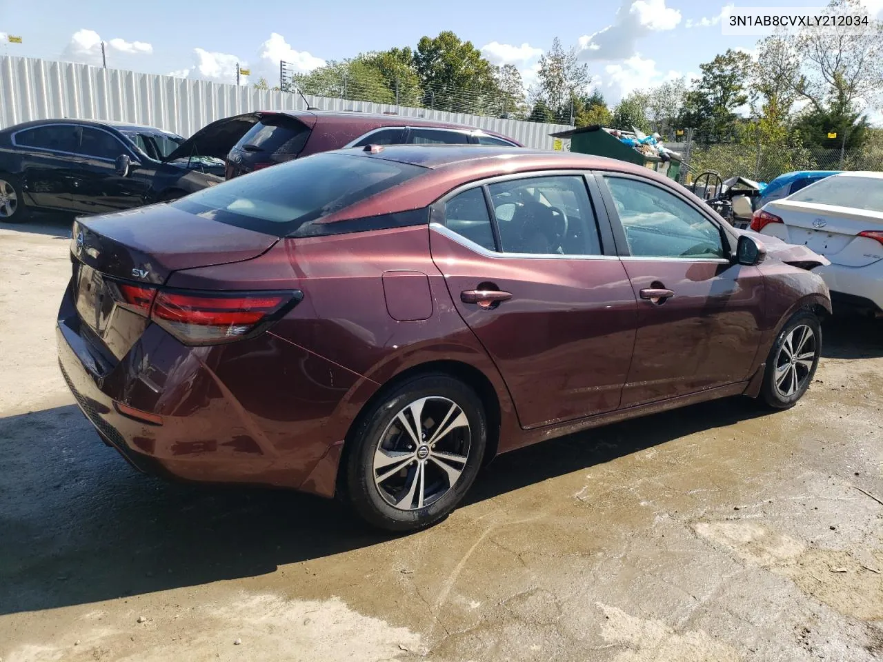 2020 Nissan Sentra Sv VIN: 3N1AB8CVXLY212034 Lot: 71838784