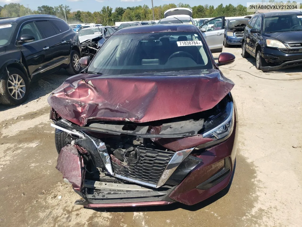 2020 Nissan Sentra Sv VIN: 3N1AB8CVXLY212034 Lot: 71838784