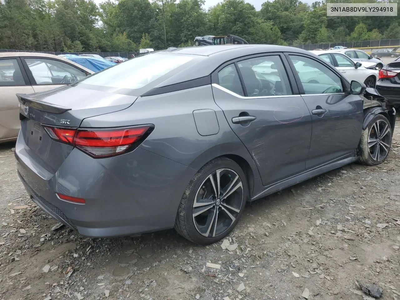 2020 Nissan Sentra Sr VIN: 3N1AB8DV9LY294918 Lot: 72026824