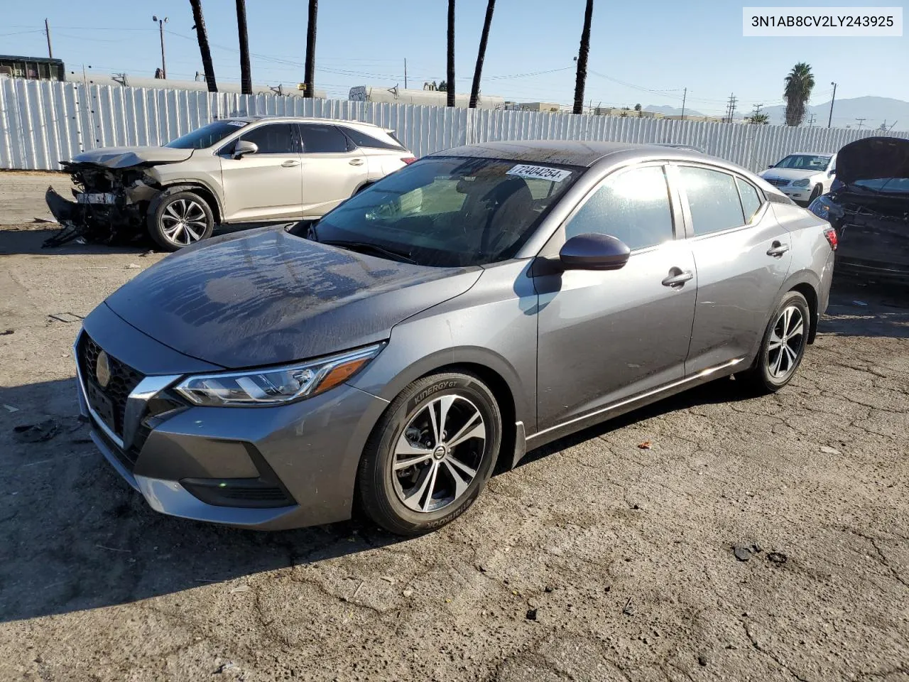 2020 Nissan Sentra Sv VIN: 3N1AB8CV2LY243925 Lot: 72404254