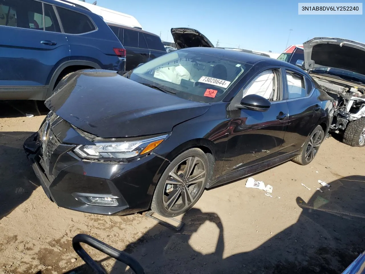 2020 Nissan Sentra Sr VIN: 3N1AB8DV6LY252240 Lot: 73028644