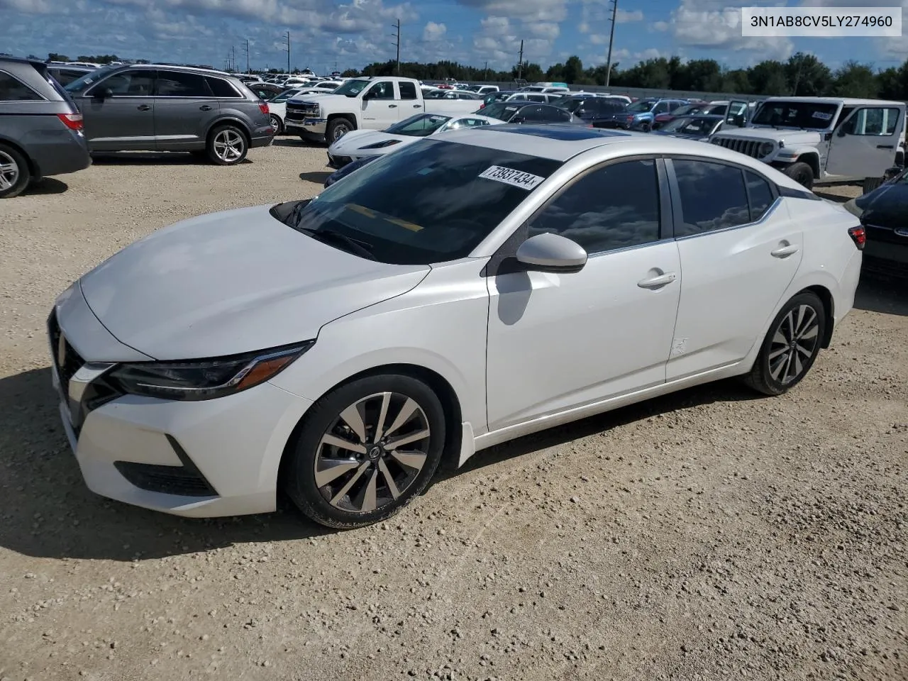 2020 Nissan Sentra Sv VIN: 3N1AB8CV5LY274960 Lot: 73937434