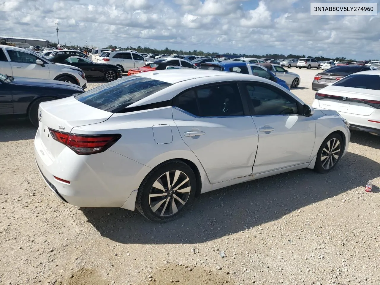 2020 Nissan Sentra Sv VIN: 3N1AB8CV5LY274960 Lot: 73937434