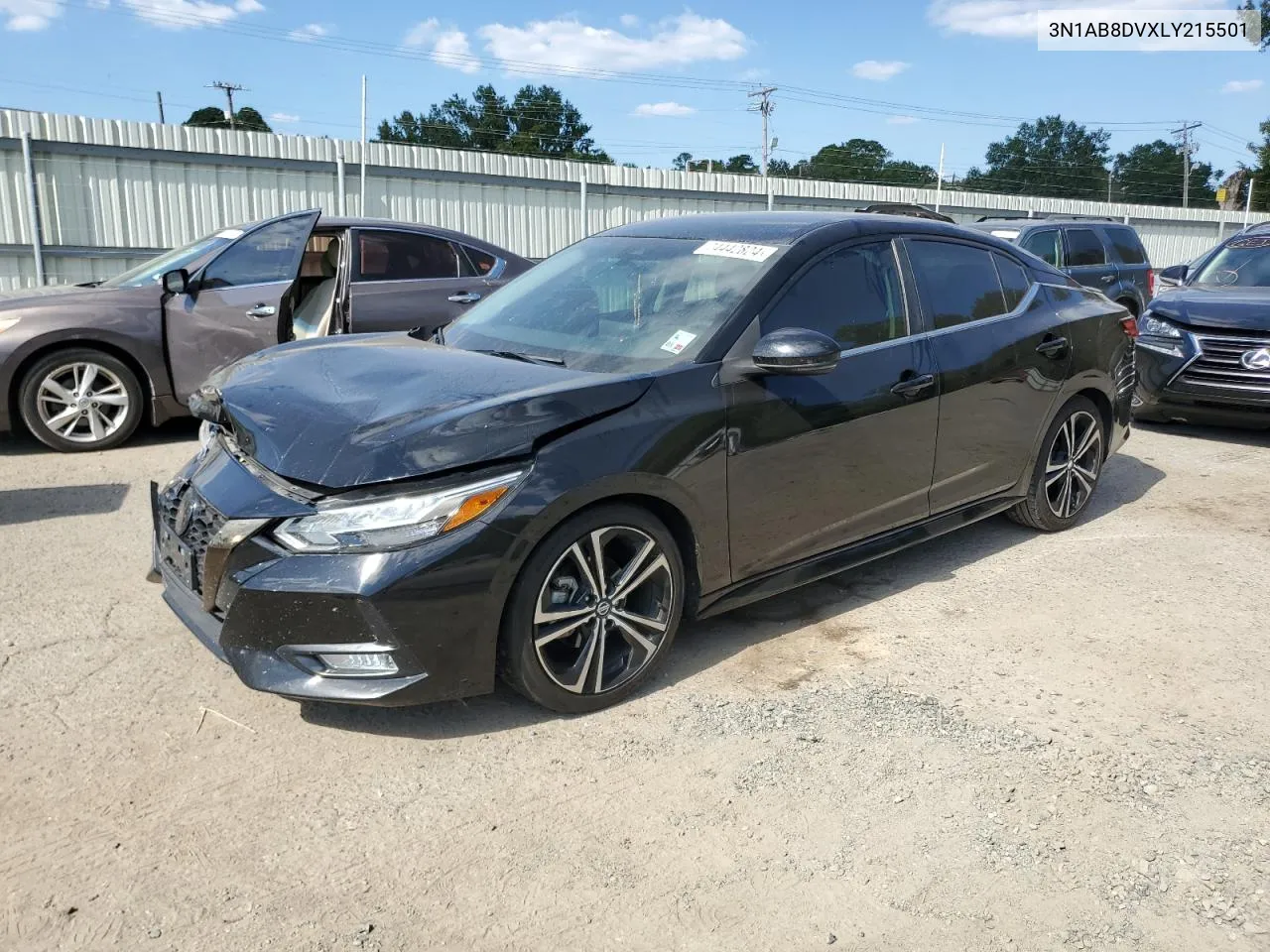 2020 Nissan Sentra Sr VIN: 3N1AB8DVXLY215501 Lot: 74442824