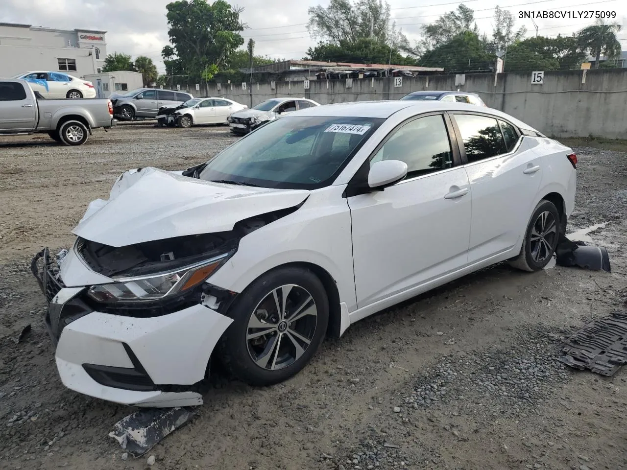 2020 Nissan Sentra Sv VIN: 3N1AB8CV1LY275099 Lot: 75167474