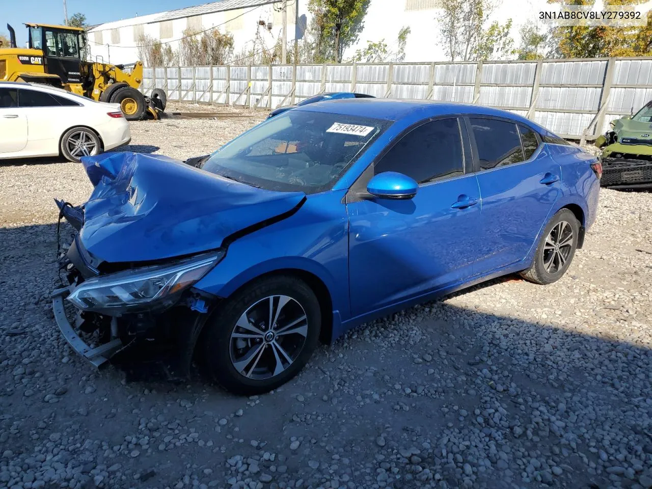 2020 Nissan Sentra Sv VIN: 3N1AB8CV8LY279392 Lot: 75193474