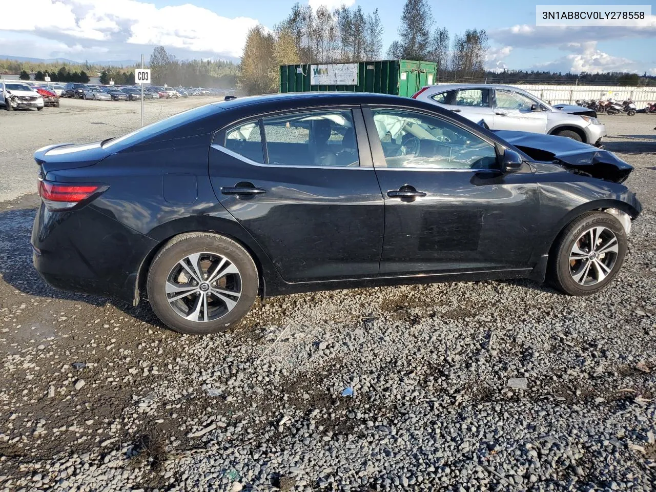 2020 Nissan Sentra Sv VIN: 3N1AB8CV0LY278558 Lot: 75225044