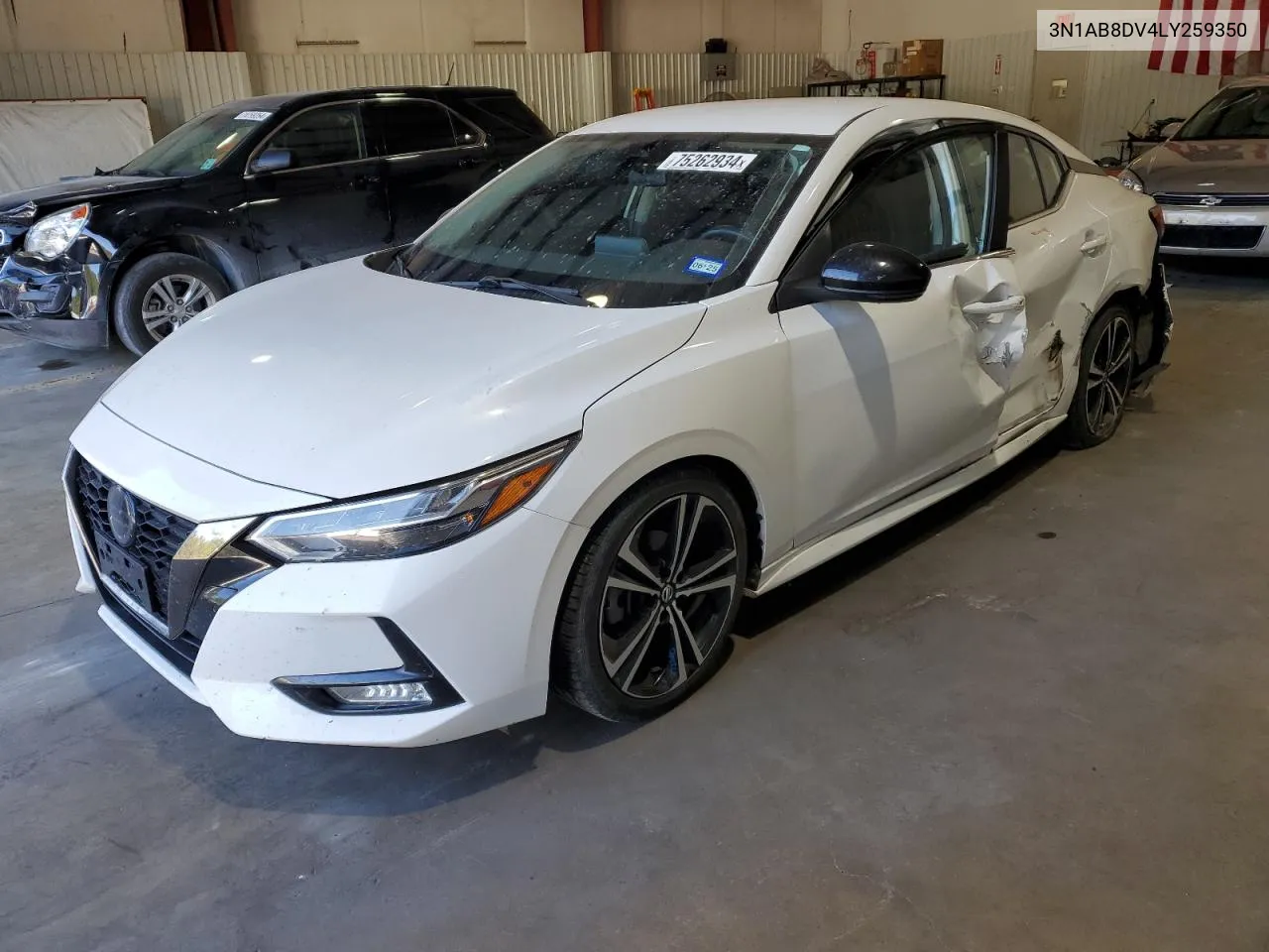 2020 Nissan Sentra Sr VIN: 3N1AB8DV4LY259350 Lot: 75262934