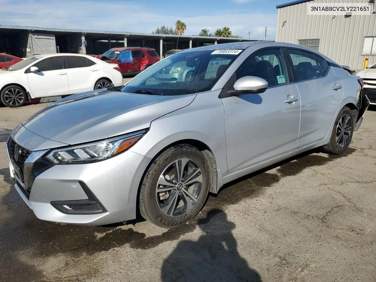 2020 Nissan Sentra Sv VIN: 3N1AB8CV2LY221651 Lot: 75903314