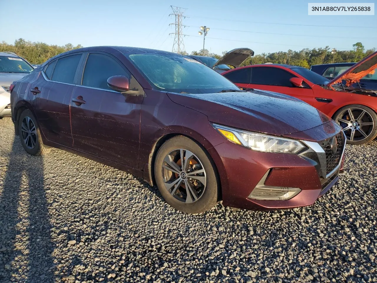 2020 Nissan Sentra Sv VIN: 3N1AB8CV7LY265838 Lot: 75947284