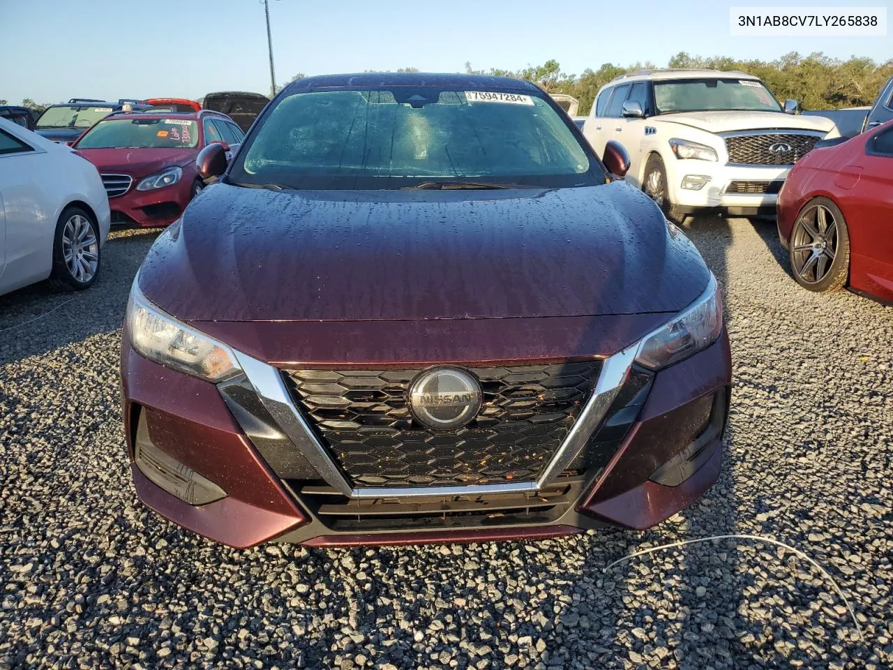 2020 Nissan Sentra Sv VIN: 3N1AB8CV7LY265838 Lot: 75947284