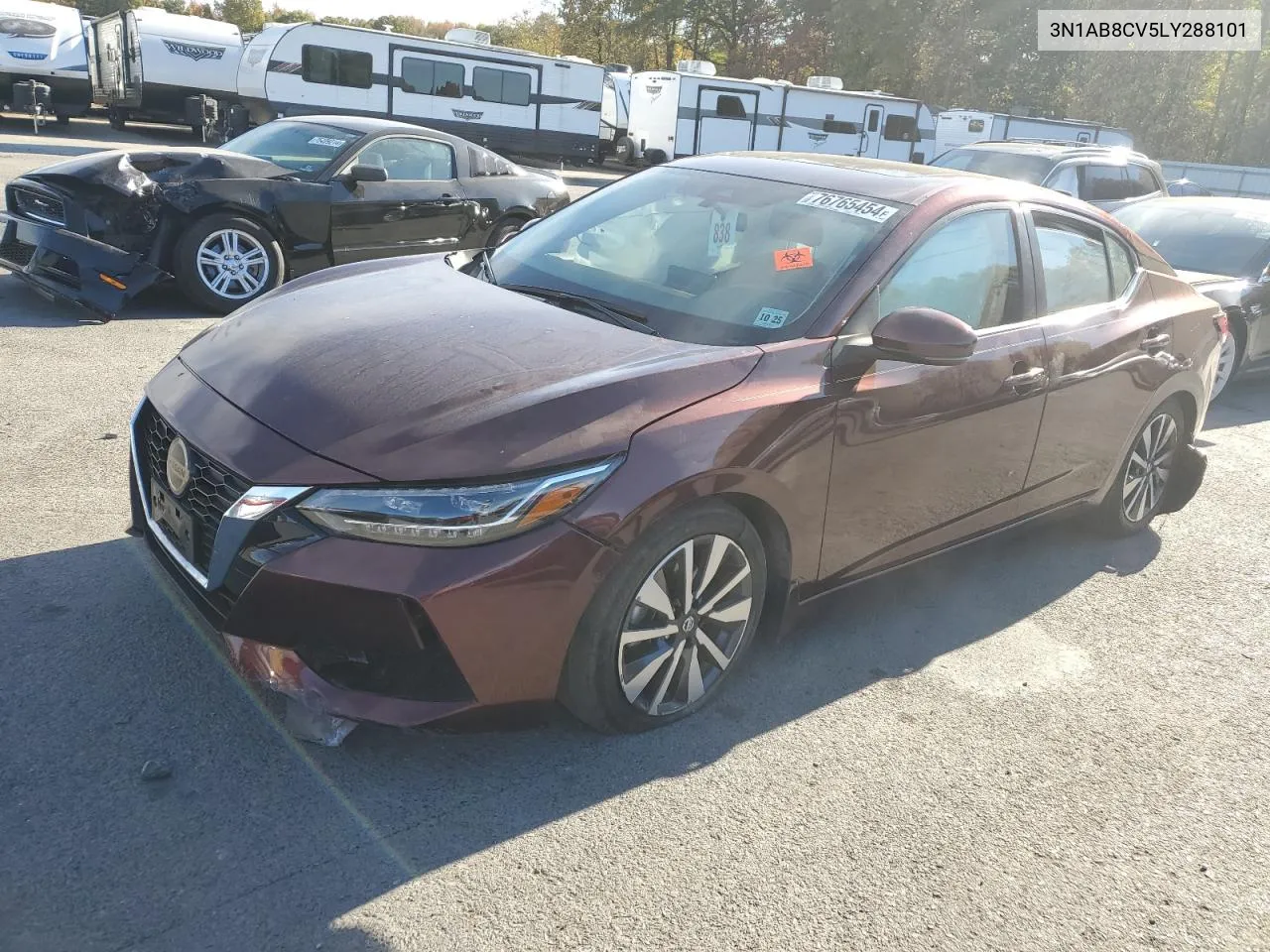 2020 Nissan Sentra Sv VIN: 3N1AB8CV5LY288101 Lot: 76765454