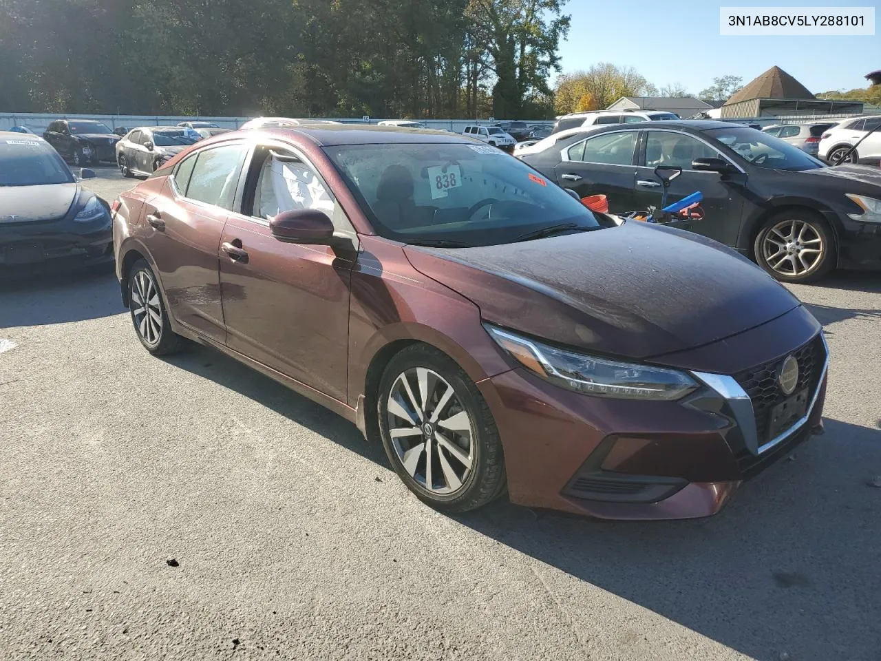 2020 Nissan Sentra Sv VIN: 3N1AB8CV5LY288101 Lot: 76765454