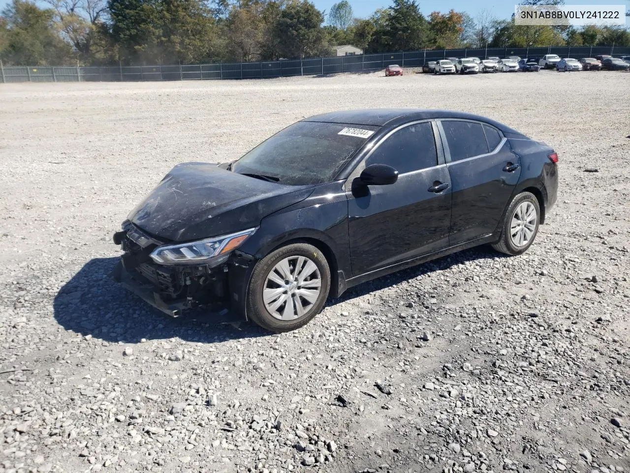 2020 Nissan Sentra S VIN: 3N1AB8BV0LY241222 Lot: 76782044