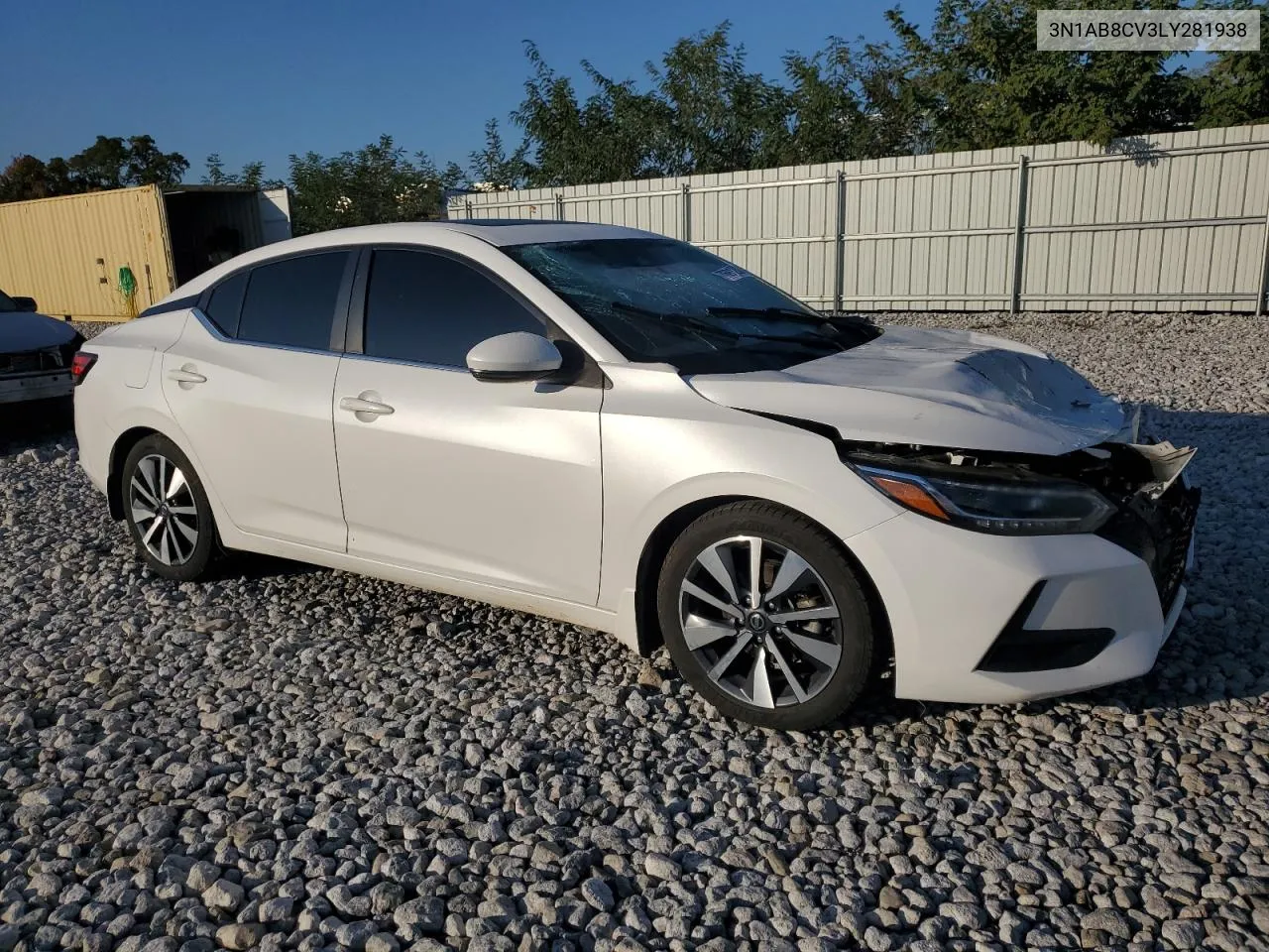 2020 Nissan Sentra Sv VIN: 3N1AB8CV3LY281938 Lot: 76912084