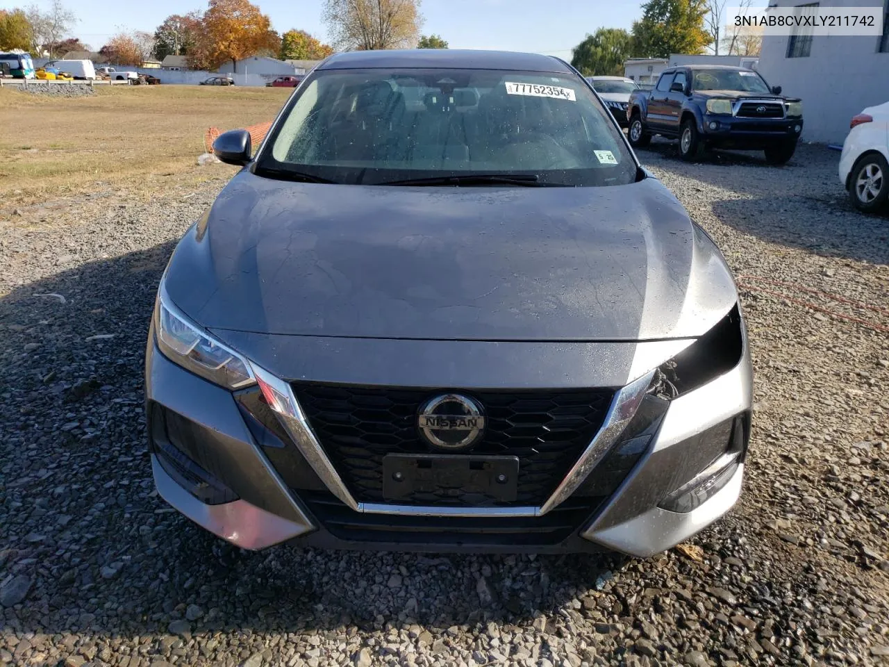 2020 Nissan Sentra Sv VIN: 3N1AB8CVXLY211742 Lot: 77752354