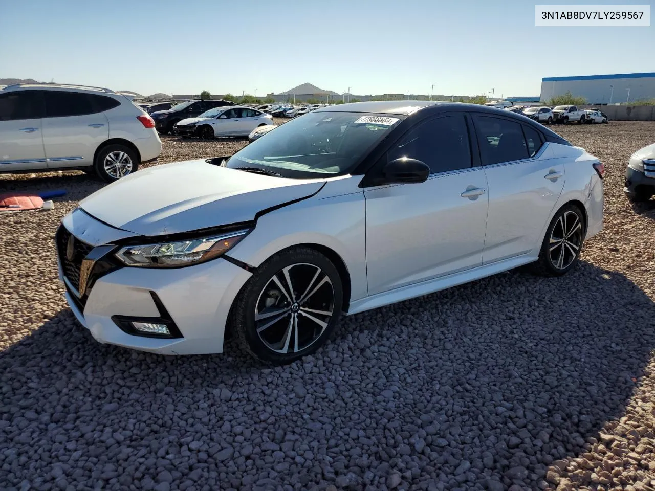 2020 Nissan Sentra Sr VIN: 3N1AB8DV7LY259567 Lot: 77988564