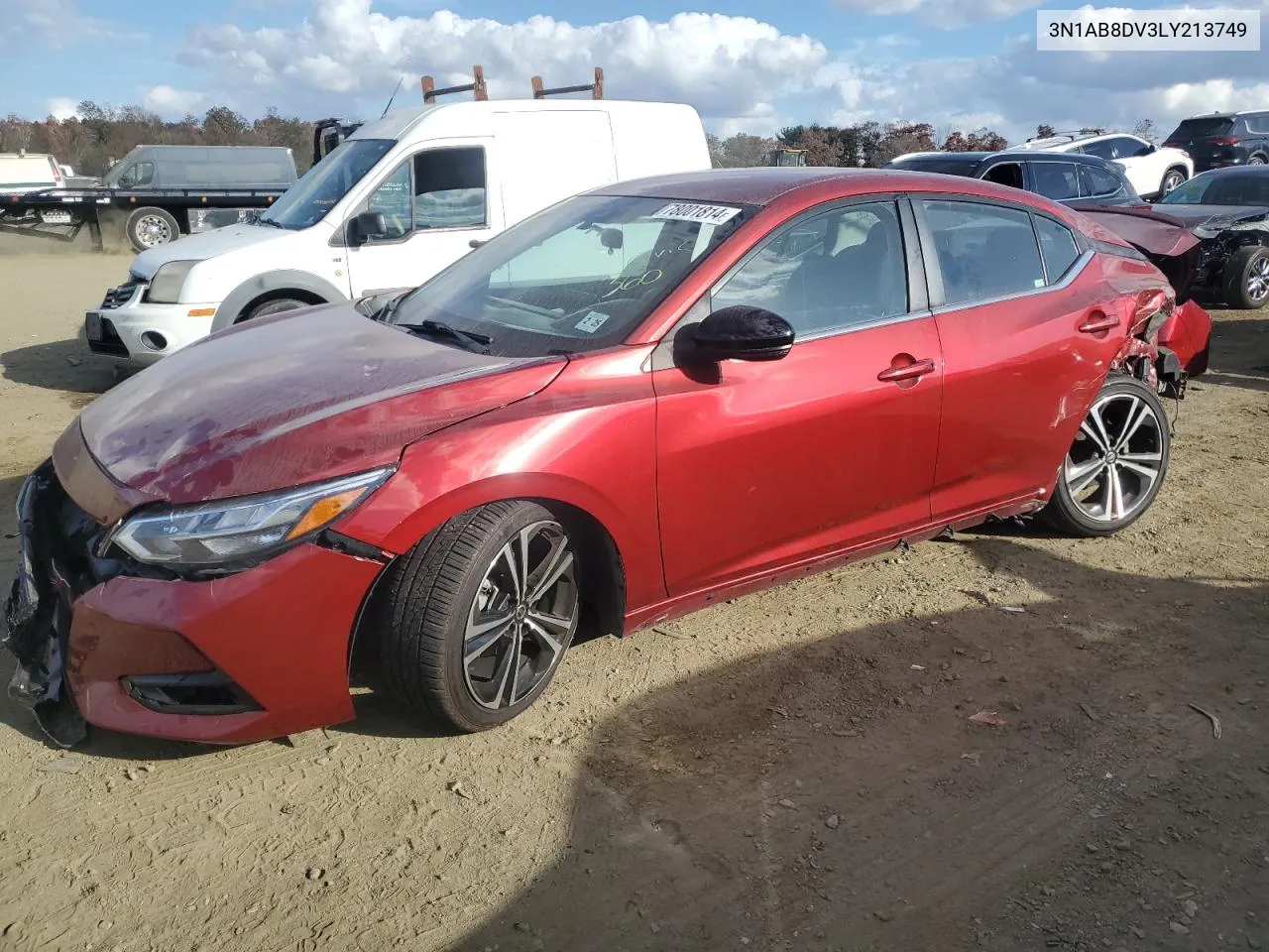 2020 Nissan Sentra Sr VIN: 3N1AB8DV3LY213749 Lot: 78001814