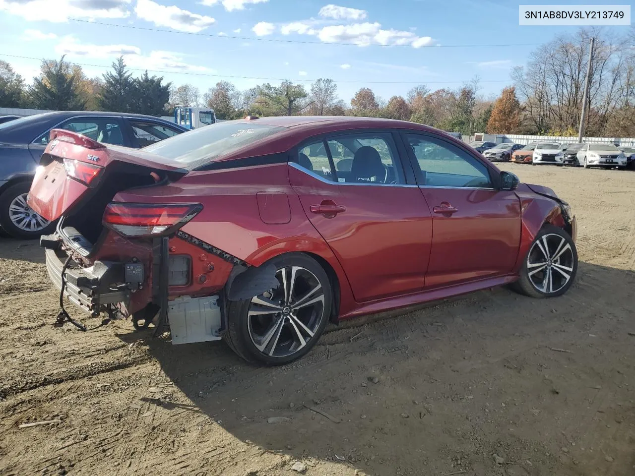 2020 Nissan Sentra Sr VIN: 3N1AB8DV3LY213749 Lot: 78001814