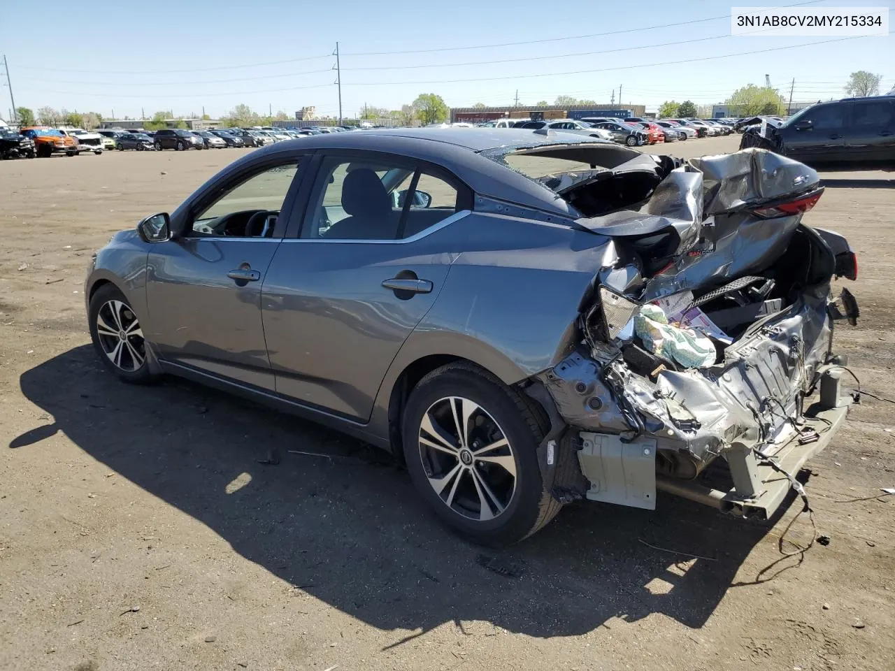 2021 Nissan Sentra Sv VIN: 3N1AB8CV2MY215334 Lot: 53288614