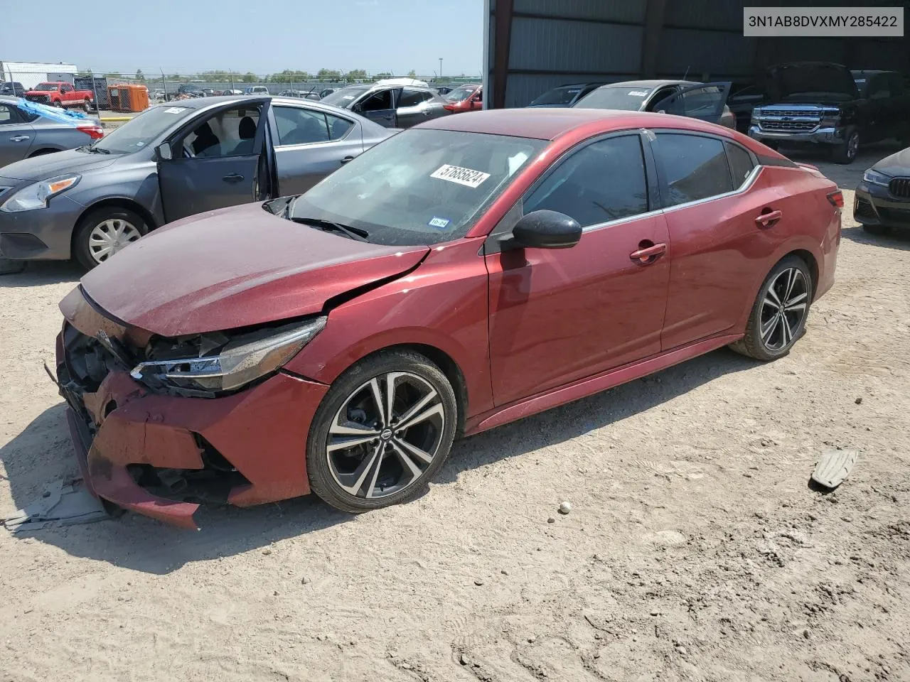 2021 Nissan Sentra Sr VIN: 3N1AB8DVXMY285422 Lot: 57685624