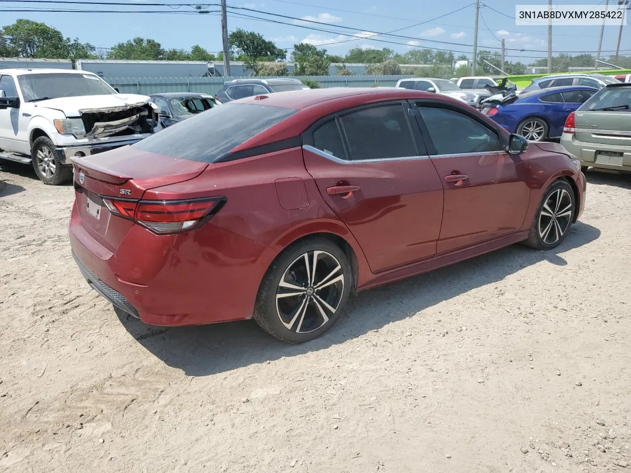 2021 Nissan Sentra Sr VIN: 3N1AB8DVXMY285422 Lot: 57685624