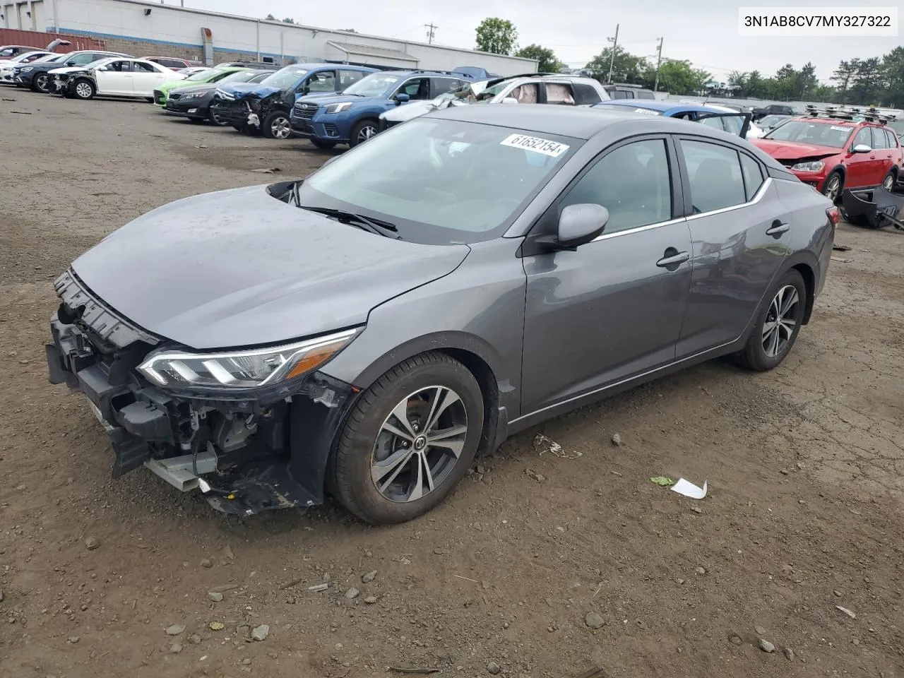 2021 Nissan Sentra Sv VIN: 3N1AB8CV7MY327322 Lot: 61652154