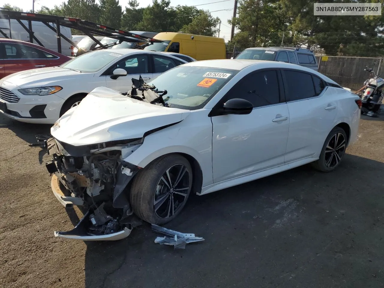 2021 Nissan Sentra Sr VIN: 3N1AB8DV5MY287563 Lot: 65753124