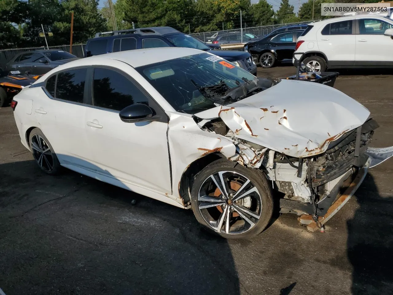 2021 Nissan Sentra Sr VIN: 3N1AB8DV5MY287563 Lot: 65753124