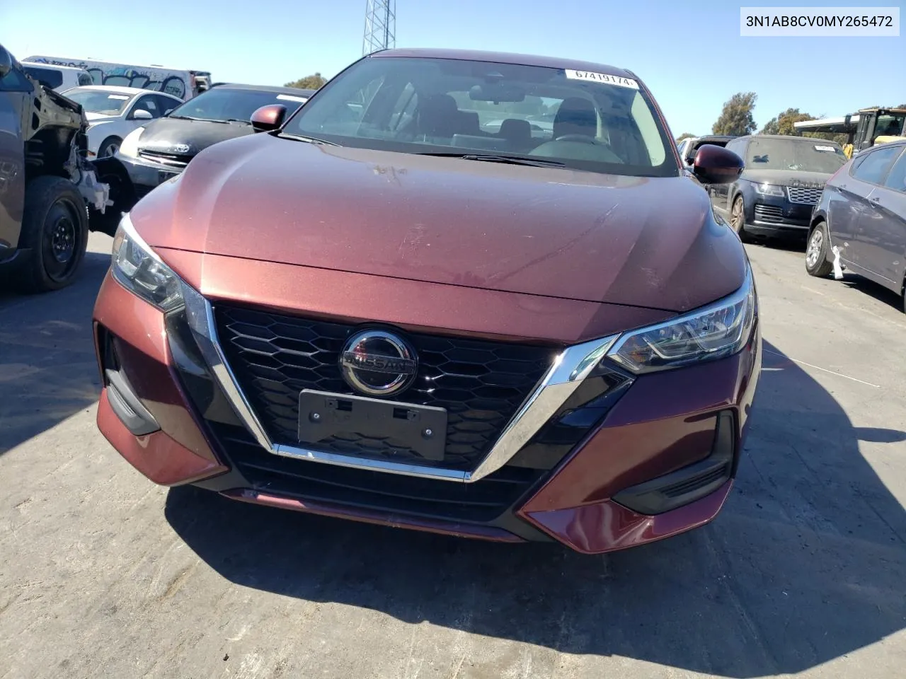 2021 Nissan Sentra Sv VIN: 3N1AB8CV0MY265472 Lot: 67419174