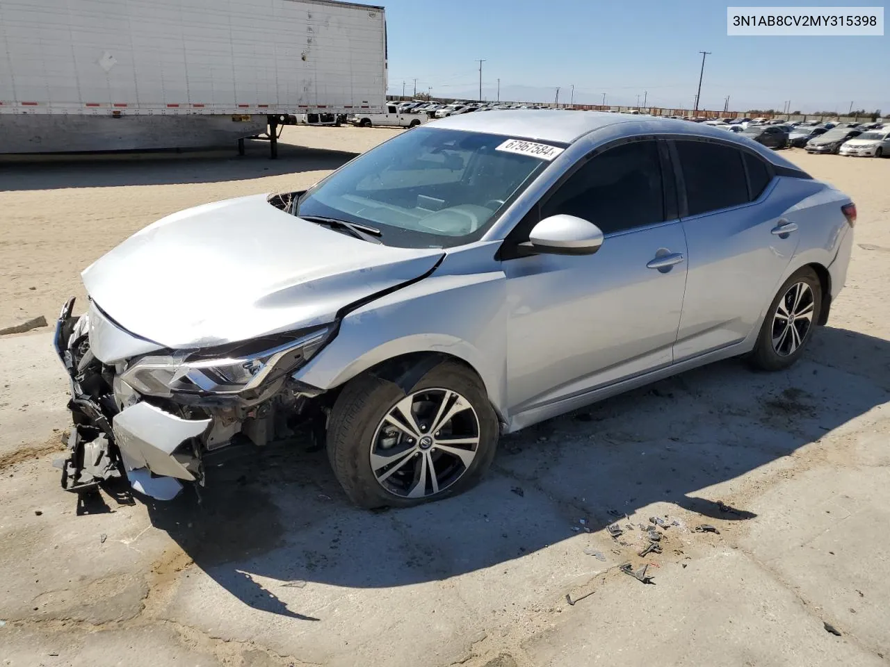 2021 Nissan Sentra Sv VIN: 3N1AB8CV2MY315398 Lot: 67967584