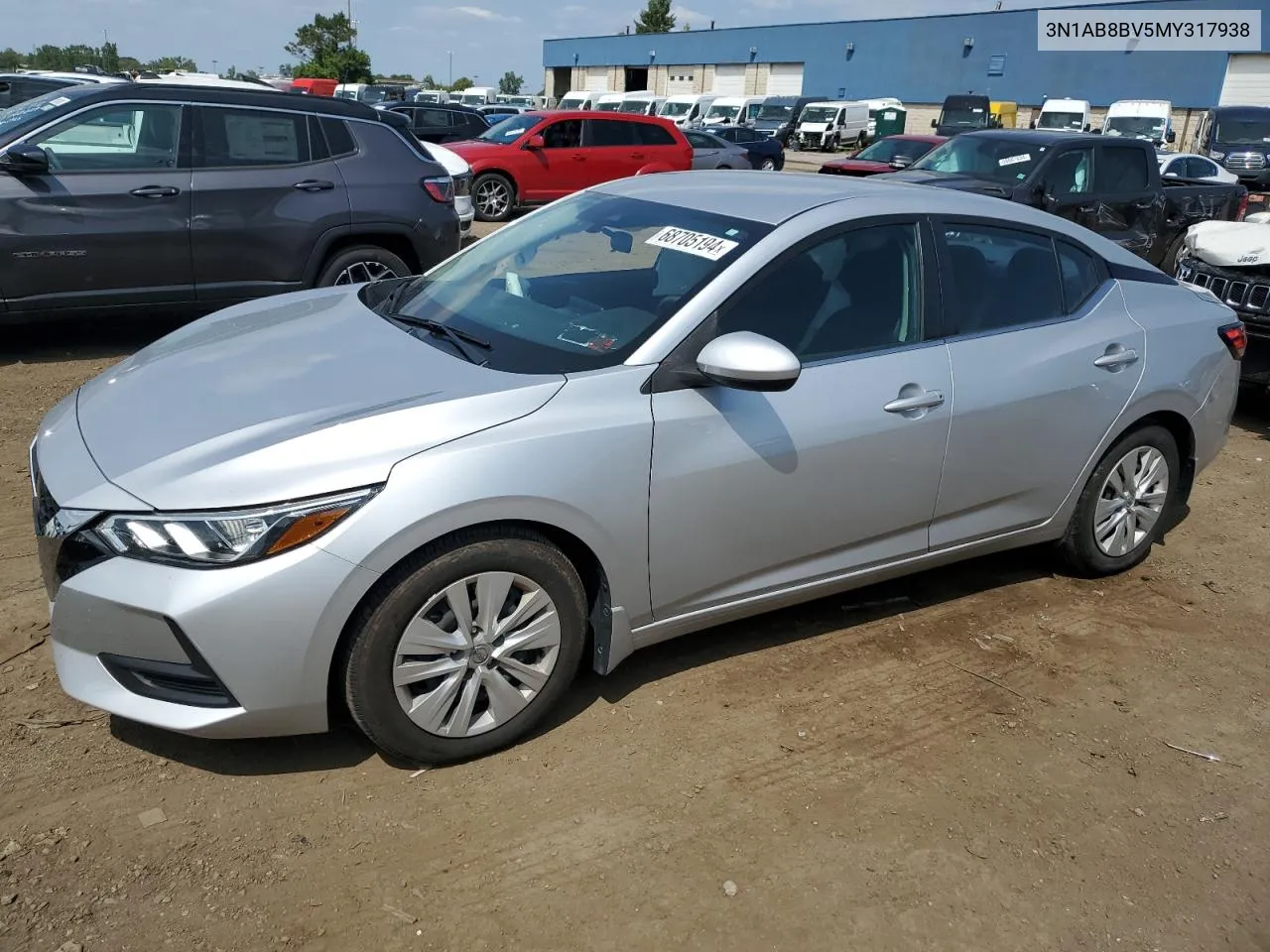 2021 Nissan Sentra S VIN: 3N1AB8BV5MY317938 Lot: 68705194