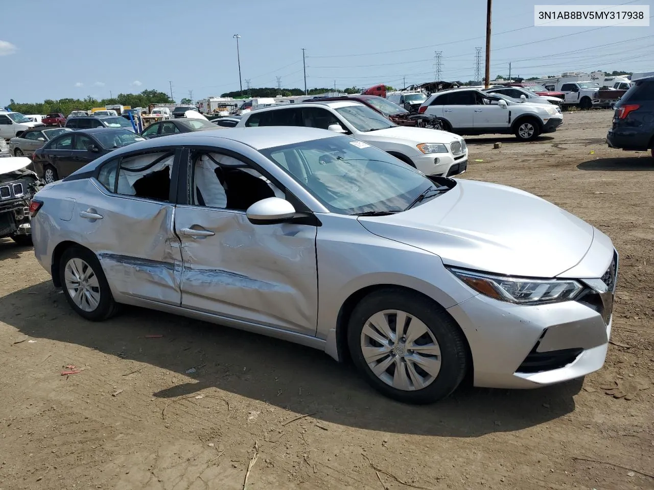 2021 Nissan Sentra S VIN: 3N1AB8BV5MY317938 Lot: 68705194