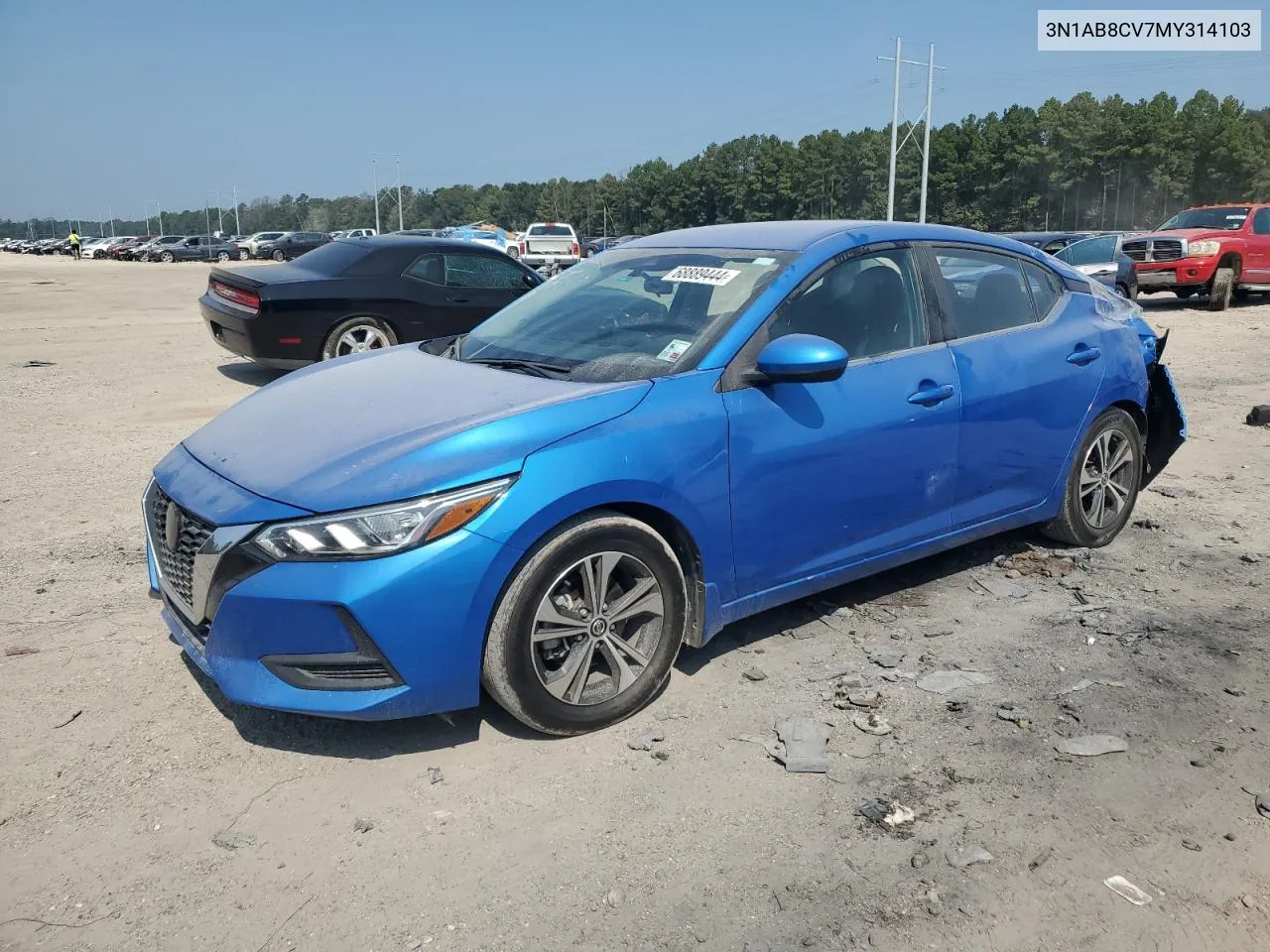 2021 Nissan Sentra Sv VIN: 3N1AB8CV7MY314103 Lot: 68889444