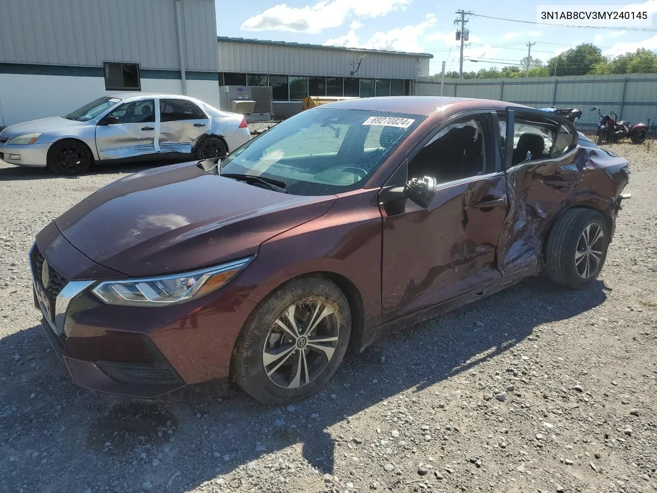 2021 Nissan Sentra Sv VIN: 3N1AB8CV3MY240145 Lot: 69270824