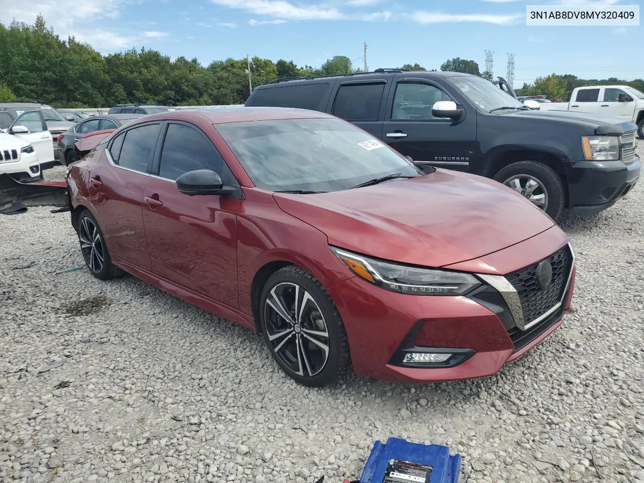 2021 Nissan Sentra Sr VIN: 3N1AB8DV8MY320409 Lot: 69714094