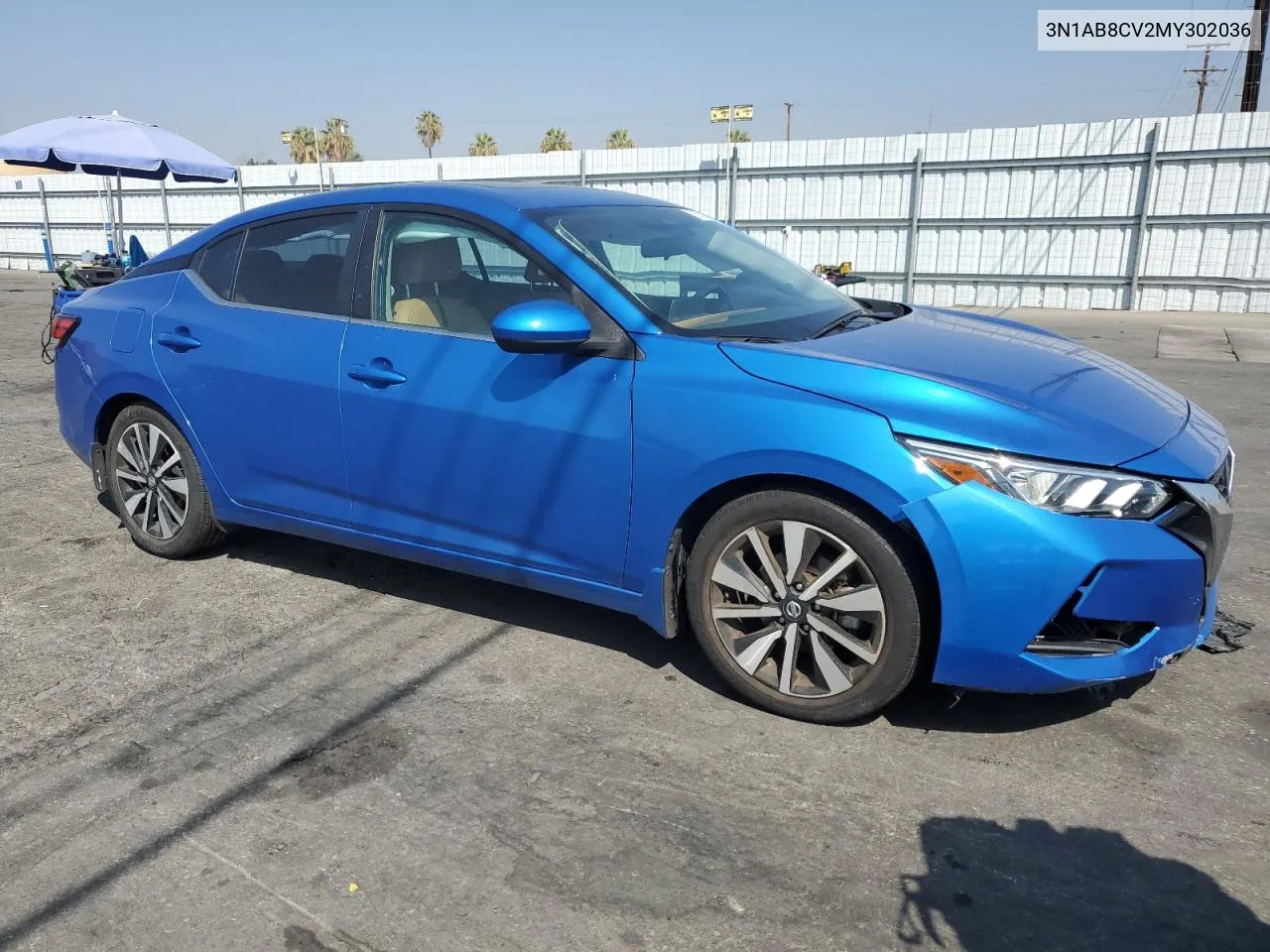 2021 Nissan Sentra Sv VIN: 3N1AB8CV2MY302036 Lot: 69726684