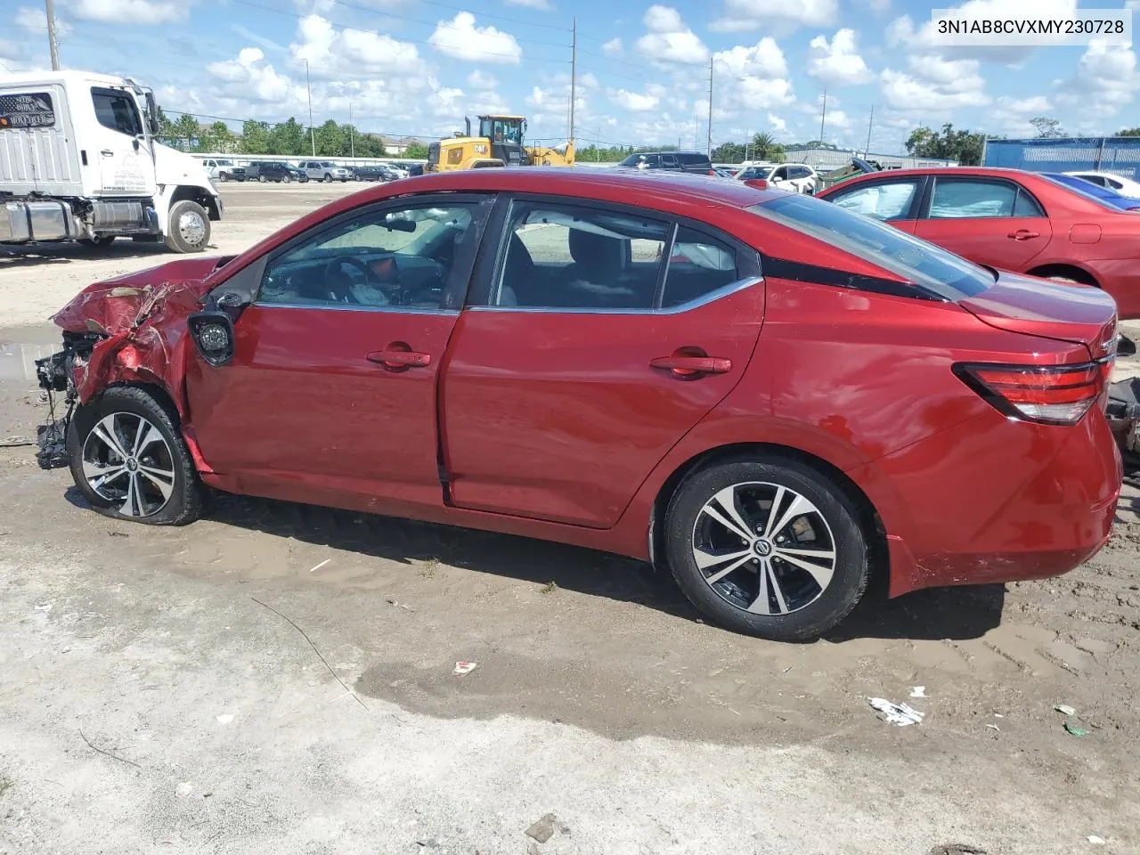 2021 Nissan Sentra Sv VIN: 3N1AB8CVXMY230728 Lot: 69819384