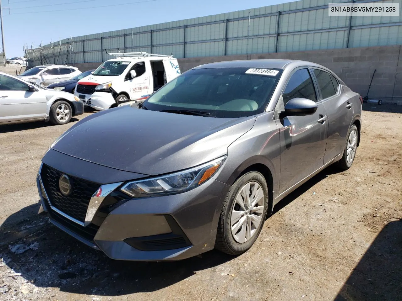 2021 Nissan Sentra S VIN: 3N1AB8BV5MY291258 Lot: 70028964