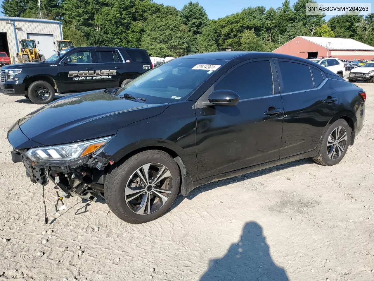 2021 Nissan Sentra Sv VIN: 3N1AB8CV5MY204263 Lot: 70074304