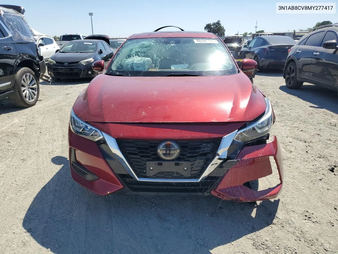 2021 Nissan Sentra Sv VIN: 3N1AB8CV8MY277417 Lot: 70150394