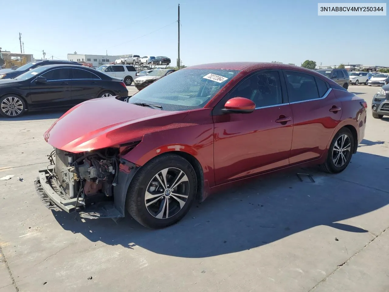 2021 Nissan Sentra Sv VIN: 3N1AB8CV4MY250344 Lot: 70272364